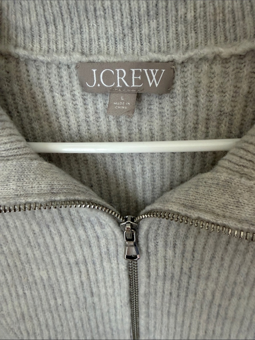 J. Crew Ribbed Merino Wool Blend Quarter Zip Sweater - Picture 4 of 6